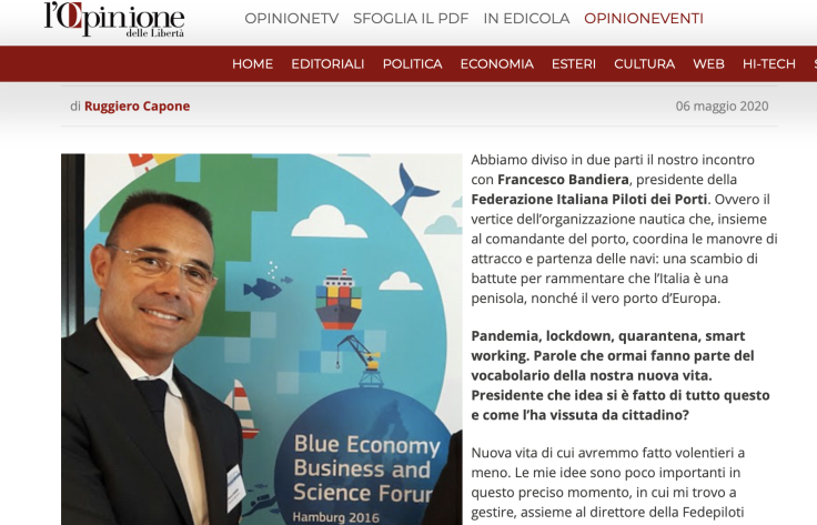 Emergenza e Porti italiani - la prima parte dell'intervista rilasciata dal Presidente a L'Opinione 